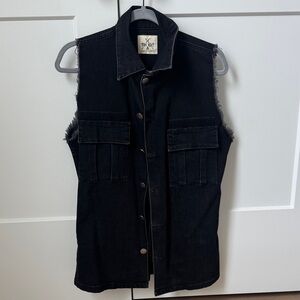Tribe Kelley - Black Sleeveless Denim Vest